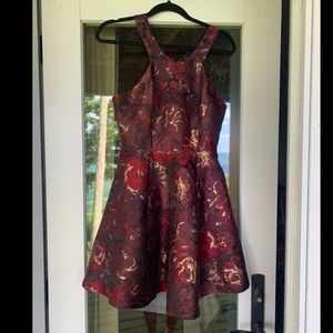 Red Jacquard cocktail dress by AQUA